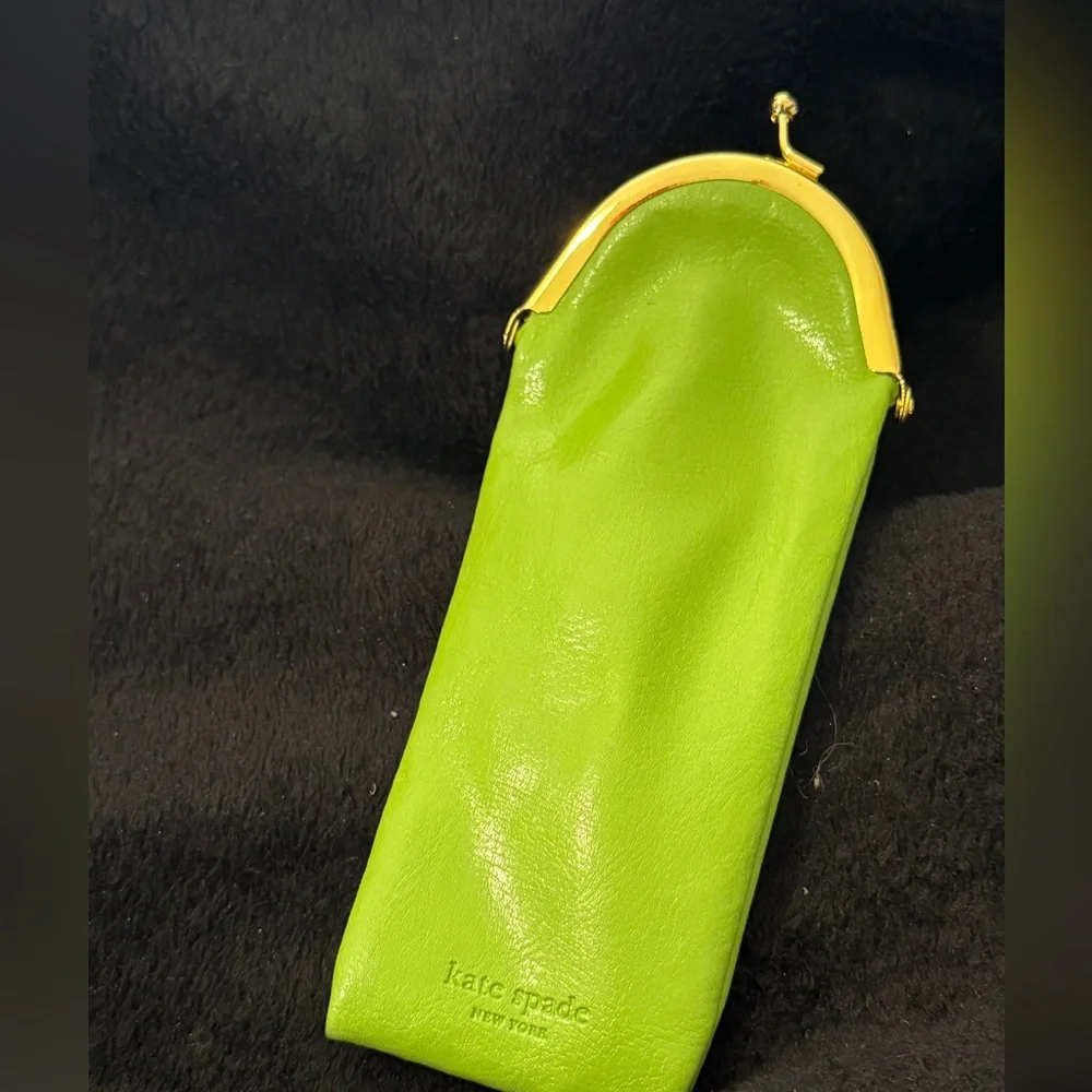 Kate Spade Lime Green Glasses Case with Gold Accents - Picture 11 of 12